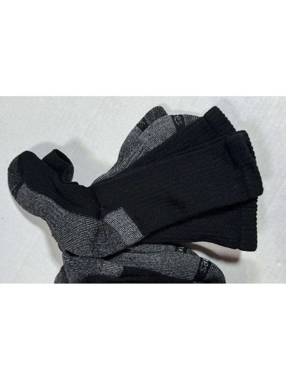 Hanes Crew Socks 6 Pack Men's Size 6-12 Black & Gray